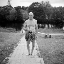 Outside the banya, Guz Zhelezny, Ryazansky region, 2010